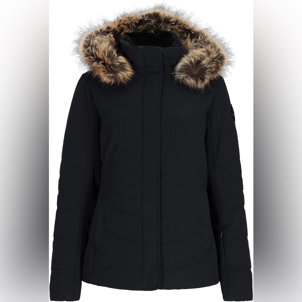 Obermeyer Black Puffer Jacket with Fur Trim